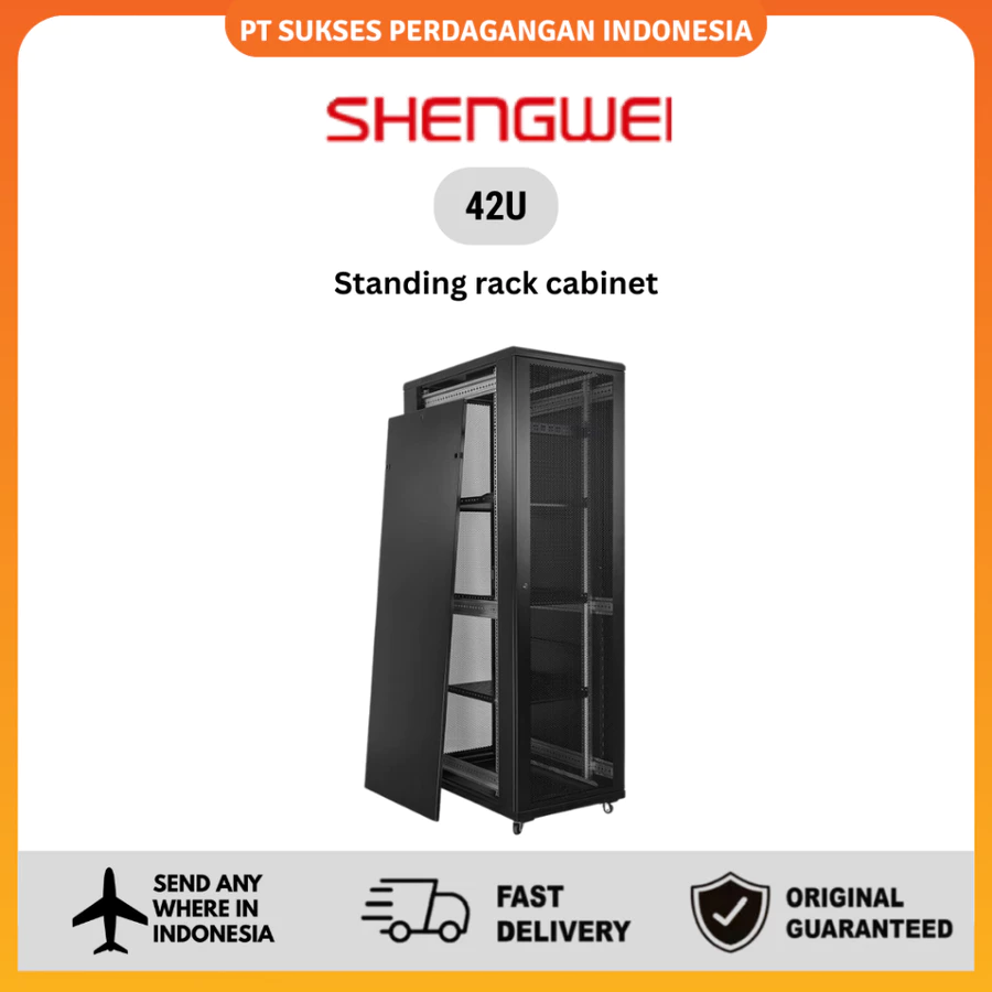 SHENGWEI 42U standing rack server cabinet from the PT Sukses Perdagangan Indonesia catalog