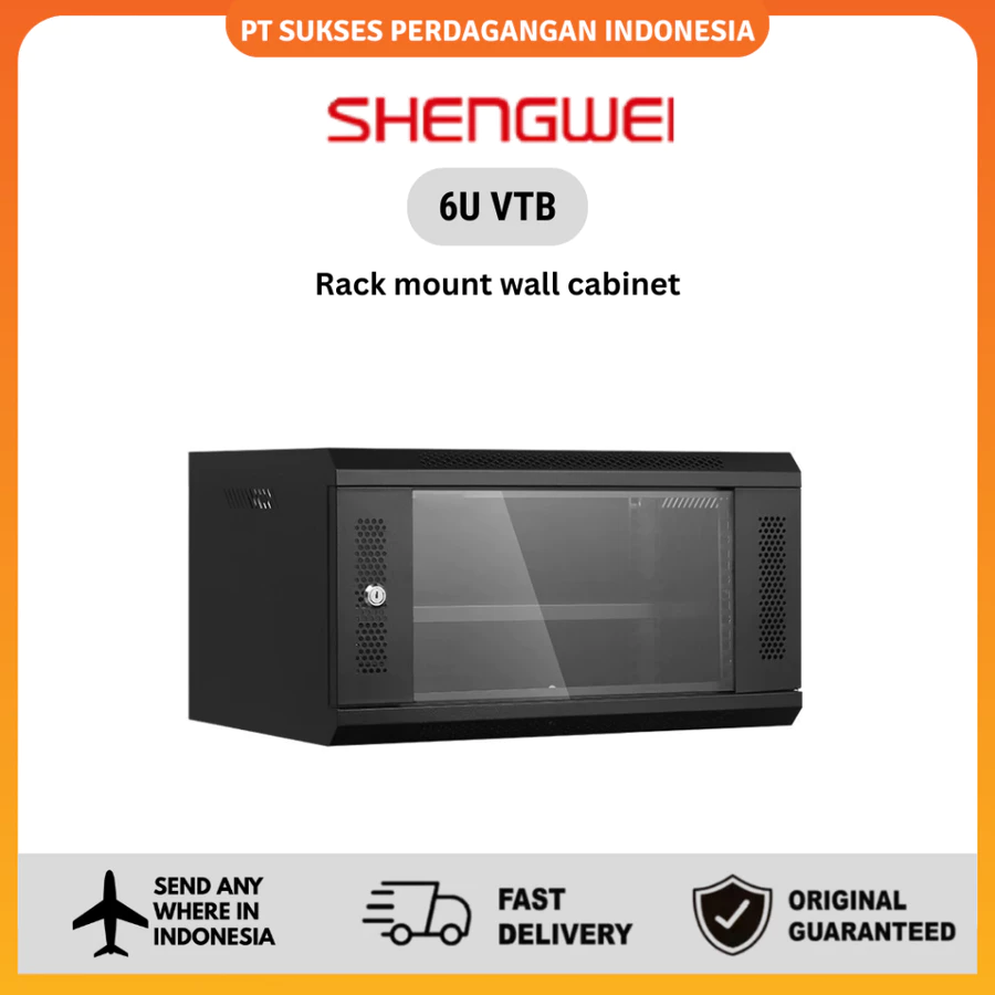 SHENGWEI 6U VTB rack-mount wall cabinet from the PT Sukses Perdagangan Indonesia catalog
