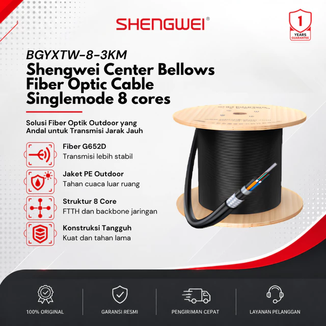Shengwei Kabel Fiber Optic Singlemode 8 cores BGYXTW-8-3KM G652D Fiber Core Cable
